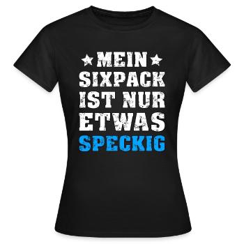 Sixpack Speckig - Frauen T-Shirt - Schwarz - Vorne - AI Model Female 172 dark (172cm)