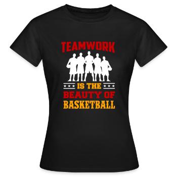 Le travail d'équipe est la beauté de basket-ball cadeau - T-shirt Femme - noir - Devant - AI Model Female 172 dark (172cm)