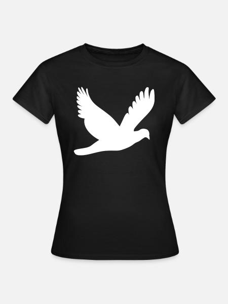 Weiße Friedenstaube - Frauen T-Shirt - Schwarz