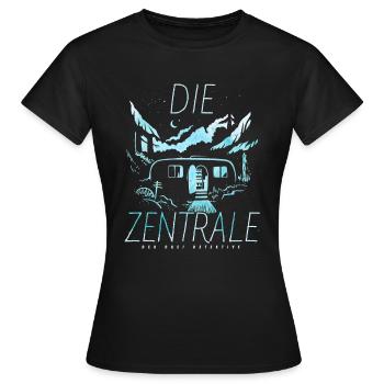Die Drei ??? Die Zentrale - Frauen T-Shirt - Schwarz - Vorne - AI Model Female 172 dark (172cm)