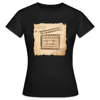 Vintage Filmklappe - Film Regisseur, Schauspieler. - Frauen T-Shirt - Schwarz - Vorne - AI Model Female 172 dark (172cm)