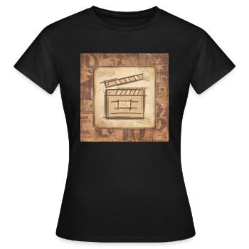 Vintage Filmklappe - Film Regisseur, Schauspieler. - Frauen T-Shirt - Schwarz - Vorne - AI Model Female 172 dark (172cm)