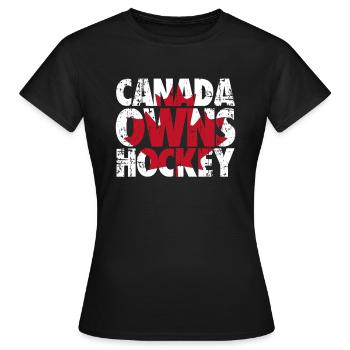 Canada Owns Hockey - Women's T-Shirt - black - Front - AI Model Female 172 dark (172cm)