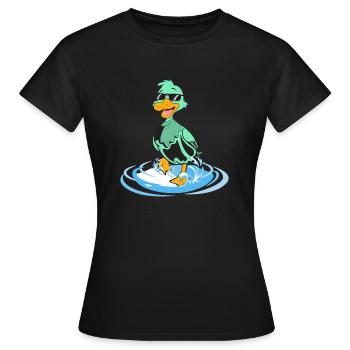 Duck funny cool - Women's T-Shirt - black - Front - AI Model Female 172 dark (172cm)