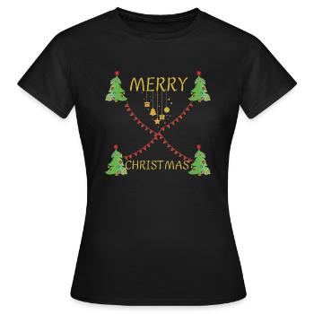 merry christmas - T-shirt Femme - noir - Devant - AI Model Female 172 dark (172cm)