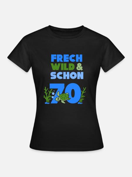 Geschenk 70 Jahre Geburtstag Frau Schildkröte - Frauen T-Shirt - Schwarz