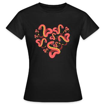 Herz Schlange Klapperschlange - Frauen T-Shirt - Schwarz - Vorne - AI Model Female 172 dark (172cm)