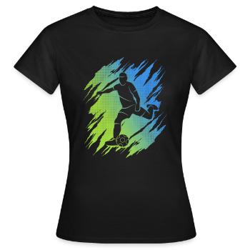 Fußballer Fußballspieler Jungen Fußball - Frauen T-Shirt - Schwarz - Vorne - AI Model Female 172 dark (172cm)