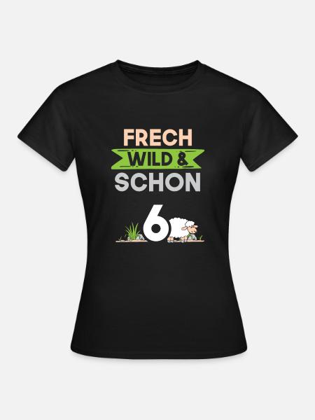 6 Jahre Geburtstag Junge Mädchen Schaf - Frauen T-Shirt - Schwarz