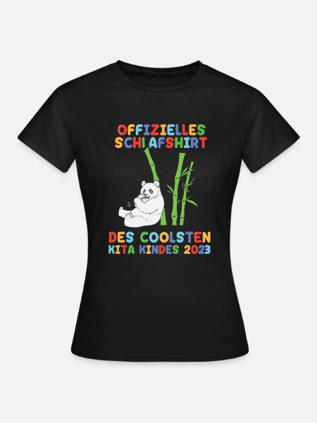 Panda Kita Kindergarten 2023 - Frauen T-Shirt - Schwarz
