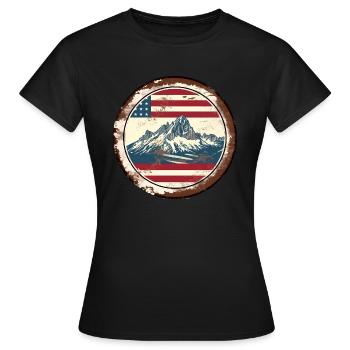 Montagnes vintage américaines - T-shirt Femme - noir - Devant - AI Model Female 172 dark (172cm)