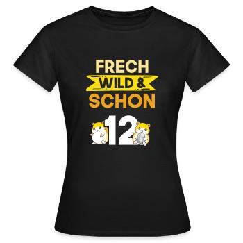 12 Jahre Geburtstag Junge Mädchen Hamster - Frauen T-Shirt - Schwarz - Vorne - AI Model Female 172 dark (172cm)