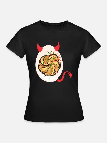 Gefüllte Eier Deviled Eggs - Frauen T-Shirt - Schwarz