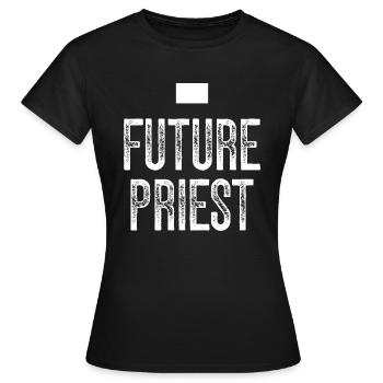 Priester Katholischer christlicher Priester - Frauen T-Shirt - Schwarz - Vorne - AI Model Female 172 dark (172cm)