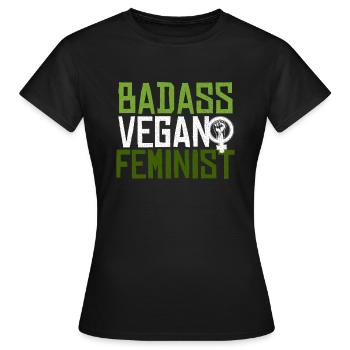 Feministin - Frauen T-Shirt - Schwarz - Vorne - AI Model Female 172 dark (172cm)