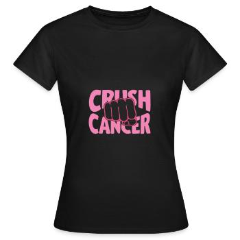 Smash cancer avec ruban rose poing - T-shirt Femme - noir - Devant - AI Model Female 172 dark (172cm)