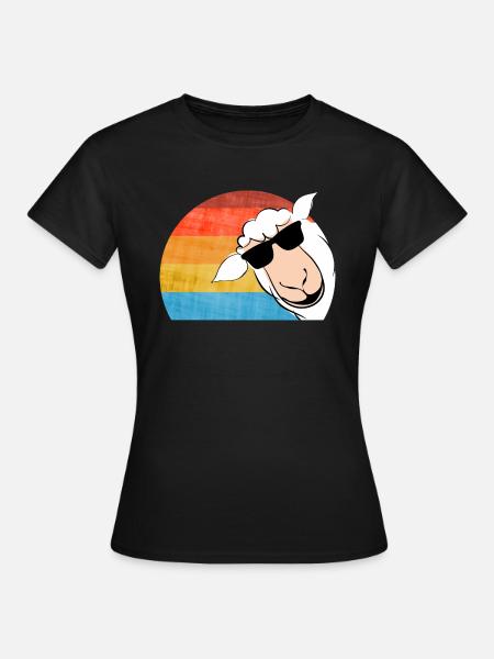 Schaf mit Sonnenbrille - Frauen T-Shirt - Schwarz
