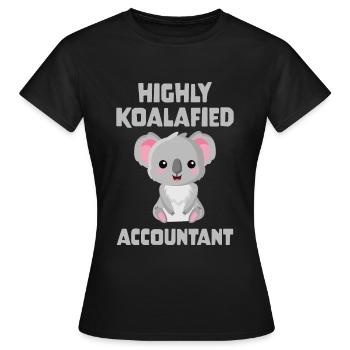Comptable hautement koalafié - T-shirt Femme - noir - Devant - AI Model Female 172 dark (172cm)