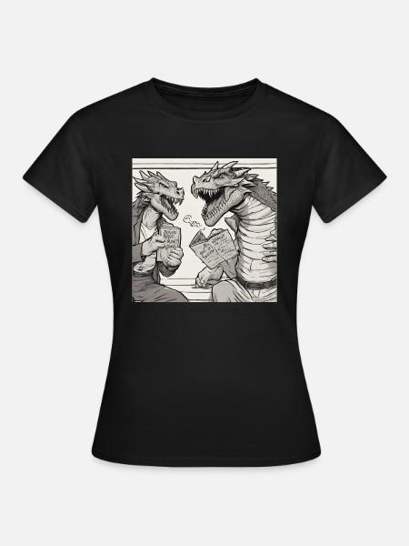 Drachen Streit - Frauen T-Shirt - Schwarz