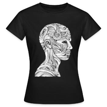 Dessin abstrait d’une personne - T-shirt Femme - noir - Devant - AI Model Female 172 dark (172cm)