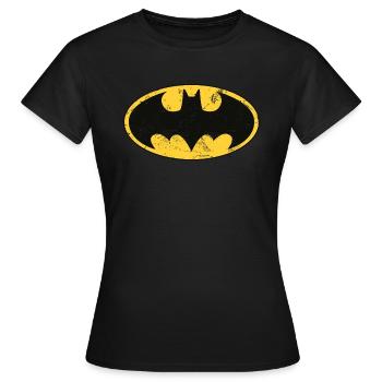 Batman logo Vintage homme Tee shirt manches des lo - T-shirt Femme - noir - Devant - AI Model Female 172 dark (172cm)