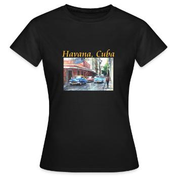 La Havane Cuba Floridita Art - T-shirt Femme - noir - Devant - AI Model Female 172 dark (172cm)