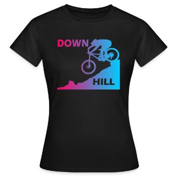 Downhill - Frauen T-Shirt - Schwarz - Vorne - AI Model Female 172 dark (172cm)