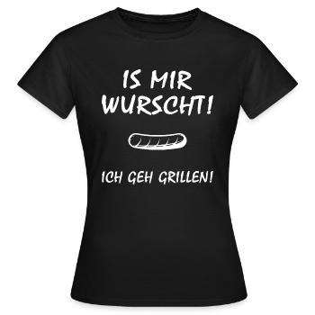 Grillen "Wurscht" Grillsprüche BBQ-Grill Fleisch - Frauen T-Shirt - Schwarz - Vorne - AI Model Female 172 dark (172cm)