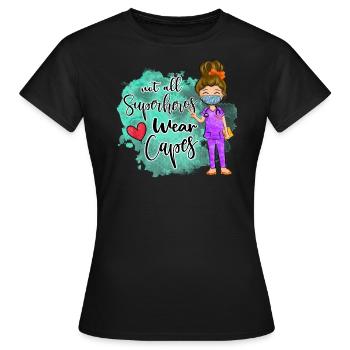 Nurse lover gifts, nurse quote watercolor - Women's T-Shirt - black - Front - AI Model Female 172 dark (172cm)