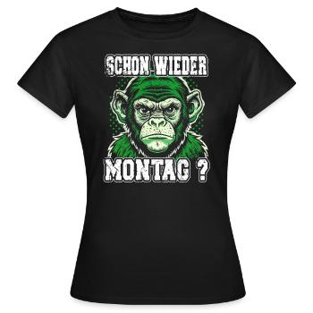 Monday again? Funny monkey design - Women's T-Shirt - black - Front - AI Model Female 172 dark (172cm)