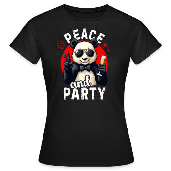 Peace and Party Cool Panda Lunettes de soleil scintillantes - T-shirt Femme - noir - Devant - AI Model Female 172 dark (172cm)