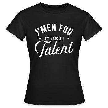 Au talent cadeau - T-shirt Femme - noir - Devant - AI Model Female 172 dark (172cm)