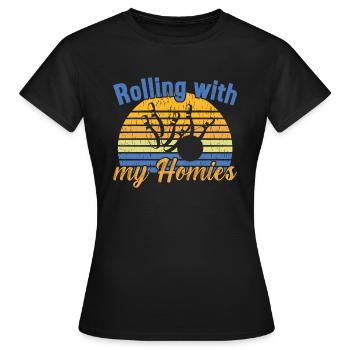 Rouler avec mes Homies / Bowling - T-shirt Femme - noir - Devant - AI Model Female 172 dark (172cm)