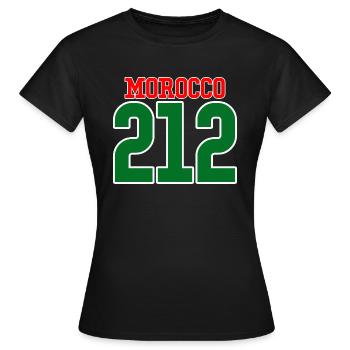 Morocco area code 212 - Women's T-Shirt - black - Front - AI Model Female 172 dark (172cm)