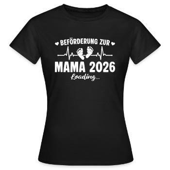 Werdende Mama 2026 - Schwangerschaftsverkündung - Frauen T-Shirt - Schwarz - Vorne - AI Model Female 172 dark (172cm)
