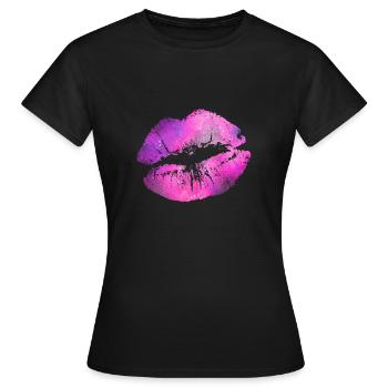 lèvres - T-shirt Femme - noir - Devant - AI Model Female 172 dark (172cm)