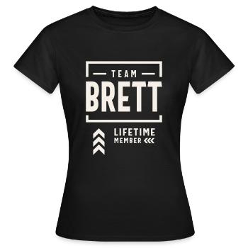 Team Brett Lebenslanges Mitglied Lustiger Name Brett - Frauen T-Shirt - Schwarz - Vorne - AI Model Female 172 dark (172cm)