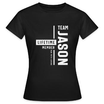 Membre à vie de l’équipe Jason Funny Name Jason - T-shirt Femme - noir - Devant - AI Model Female 172 dark (172cm)