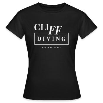Sports extrêmes : Plongée de falaise - T-shirt Femme - noir - Devant - AI Model Female 172 dark (172cm)