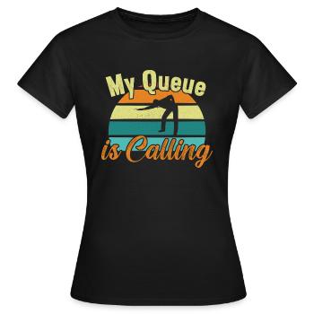 Ma file d’attente appelle / Billard Snooker - T-shirt Femme - noir - Devant - AI Model Female 172 dark (172cm)