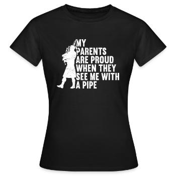 Bagpipe Bagpiper Bagpipes - Women's T-Shirt - black - Front - AI Model Female 172 dark (172cm)