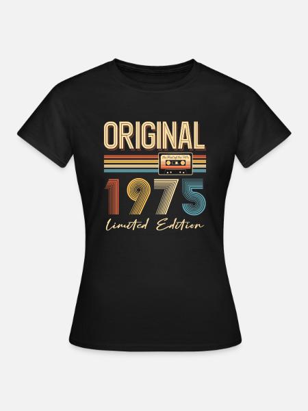 50 cumpleaños original 1975 50 años regalo - Dame-T-shirt - sort