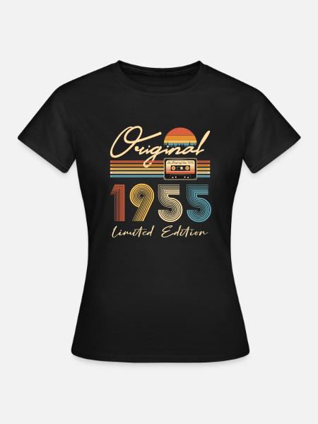 70 cumpleaños original 1955 70 años regalo - Dame-T-shirt - sort