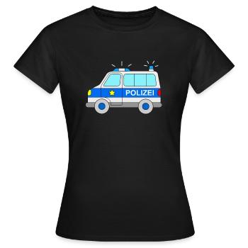 Police de police Lumière bleue - T-shirt Femme - noir - Devant - AI Model Female 172 dark (172cm)