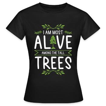 Nature tree trees - Women's T-Shirt - black - Front - AI Model Female 172 dark (172cm)