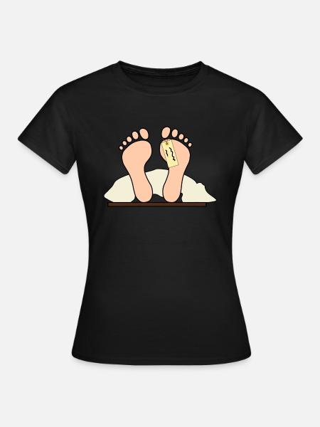 Füsse Füße Etikett Decke - Frauen T-Shirt - Schwarz