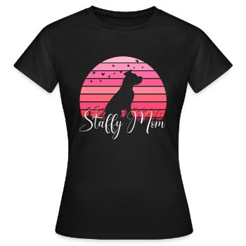Staffordshire Mama Staffy Stafford Chien - T-shirt Femme - noir - Devant - AI Model Female 172 dark (172cm)