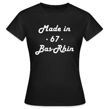 Made in Bas Rhin - T-shirt Femme - noir - Devant - AI Model Female 172 dark (172cm)