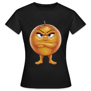 Orange - Frauen T-Shirt - Schwarz - Vorne - AI Model Female 172 dark (172cm)