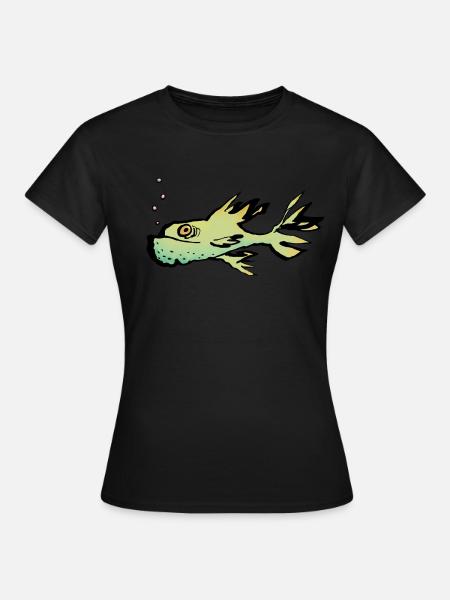 Fisch - Dame-T-shirt - sort